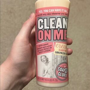 Soap & Glory Clean On Me Shower Gel in Pink and Cream
